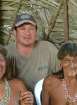 regenwoud Huaorani indianen chief Kemperi met vrouw en Juan